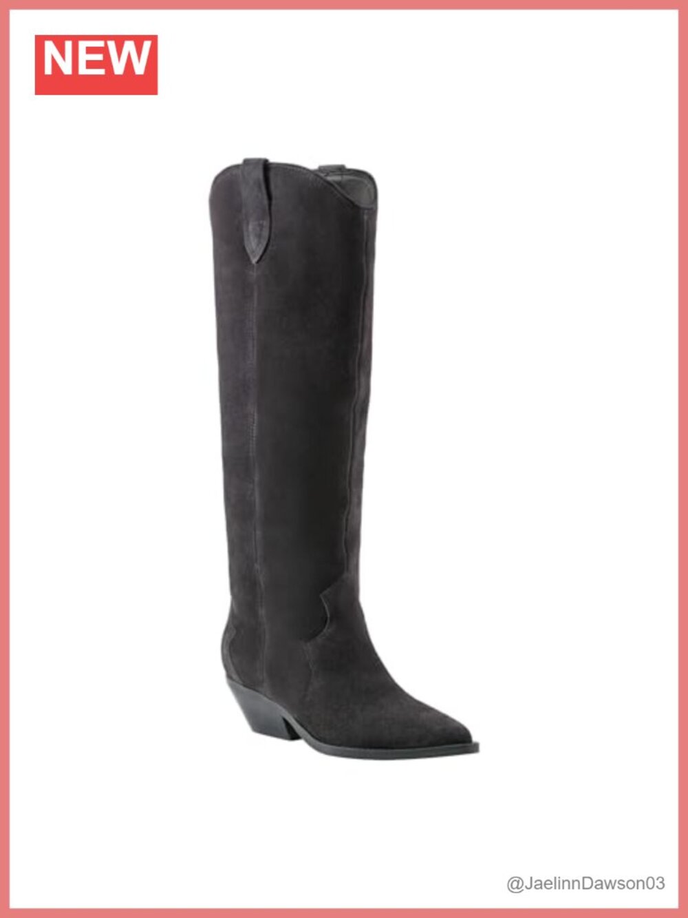 Marc Fisher LTD Ander Knee High Boots Suede Pointy Toe Block Heel